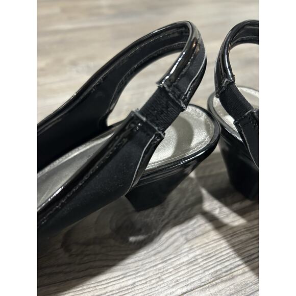 Womens Bandolino Black Open Toe Block Heel Sling back Size 9 Shoes - Picture 7 of 7